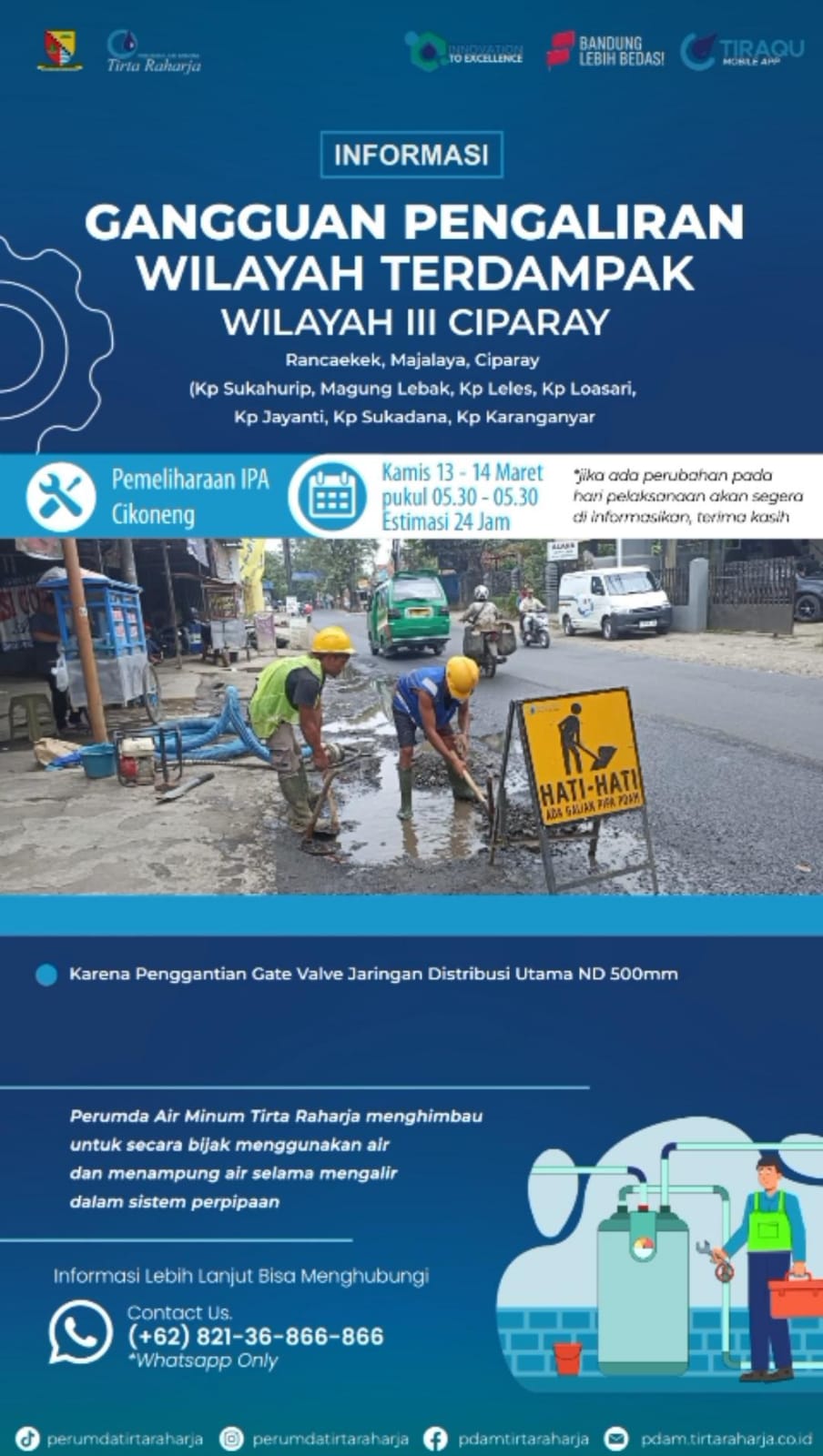 Informasi Gangguan Pengaliran pemelirahaan Ipa Cikoneng