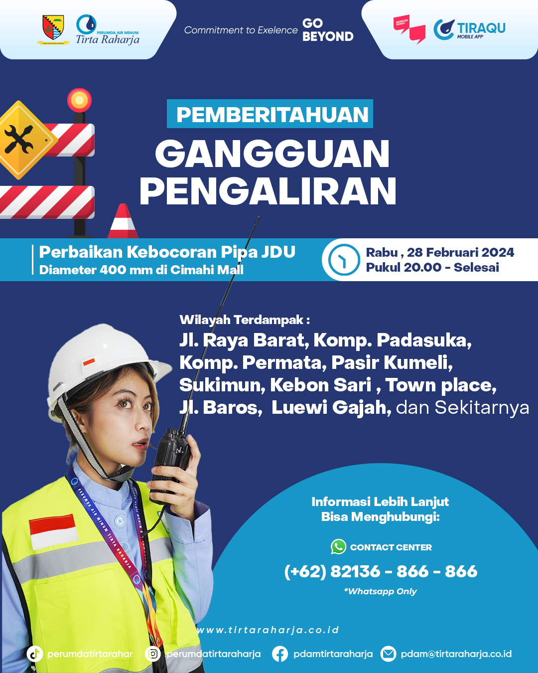 Kebocoran Pipa Jaringan Distribusi Utama 