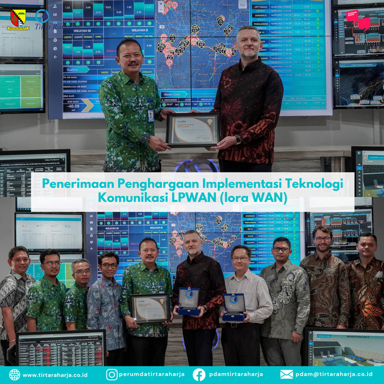 Perumda Air Minum Tirta Raharja mendapatkan sebuah apresiasi penghargaan pada hari kamis 14 september 2023